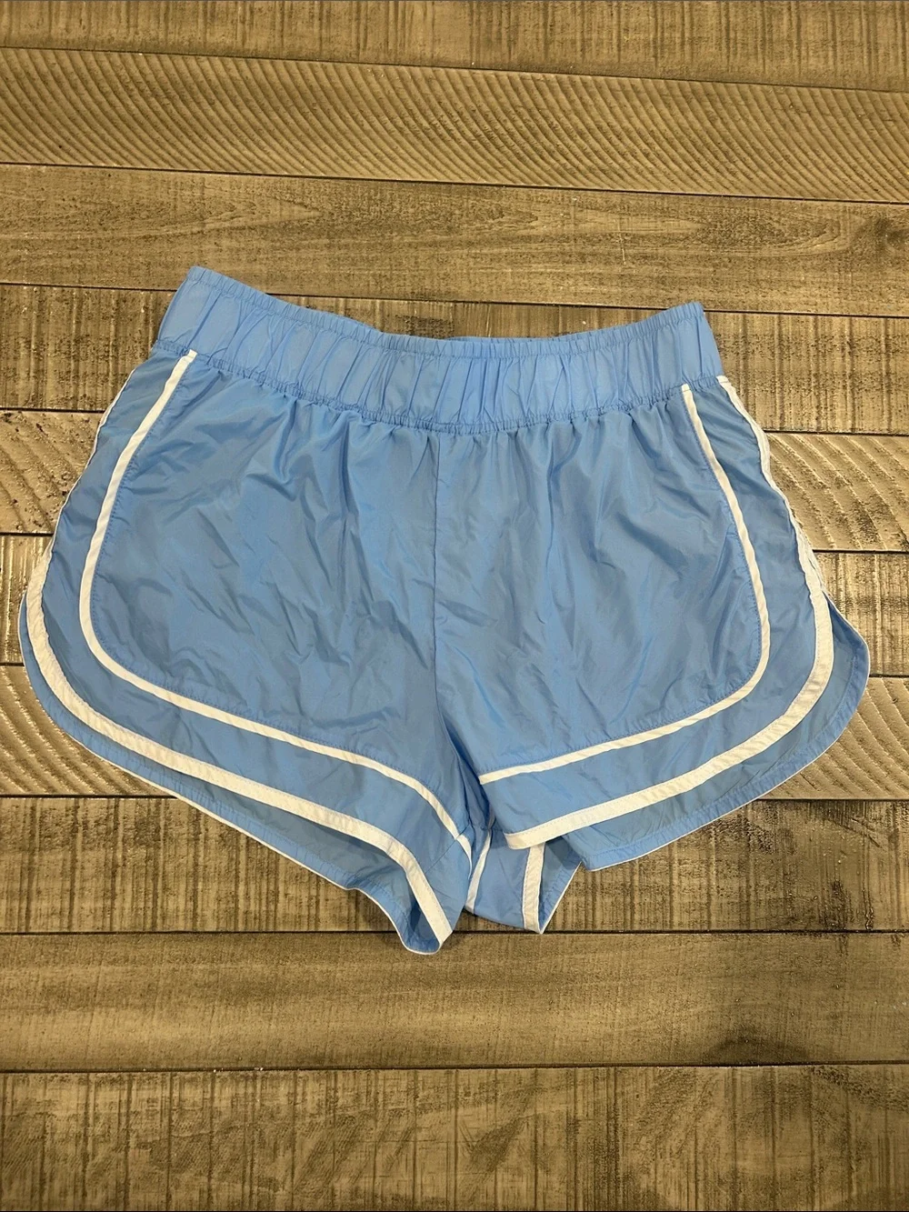 Mono B Sky Blue Athletic Shorts with White Piping